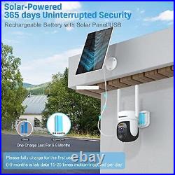 2K Wifi Camara De Seguridad 360 Solares Inalambrica Con Vision Nocturna y Audio