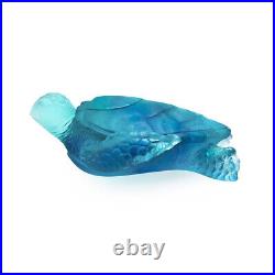 Daum Crystal Coral Sea Blue Sea Turtle Figurine #05721-1 Brand Nib Save$ Fs