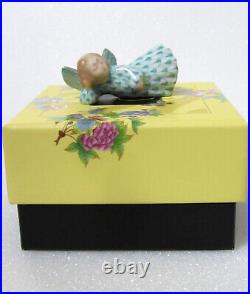 Herend Sleeping Angel Green Fishnet Figurine #vhv-15807 Brand Nib Save$ Cute F/s