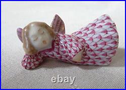 Herend Sleeping Angel Raspberry Fishnet Figurine #vhp-15807 Brand Nib Save$ F/sh