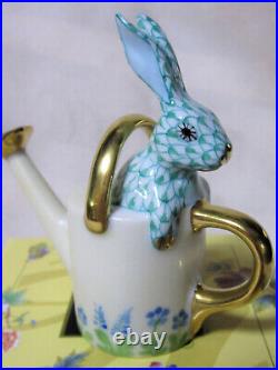 Herend Watering Can Bunny Rabbit Green Fishnet #vhv-05238 Brand Nib Save$$ F/sh