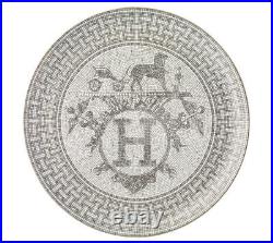 Hermes Mosaique Au 24 Platinum Tart Platter #p035022p Brand Nib Large Save$ F/sh