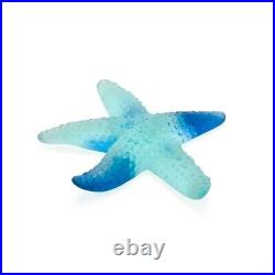New Daum Crystal Coral Sea Blue Starfish Figurine #05711 Brand Nib Save$$ F/sh