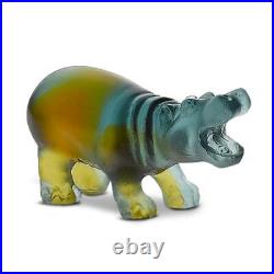 New Daum Crystal Mini Hippopotamus Figurine #05134/c Brand Nib Cute Save$$ F/sh